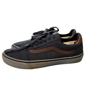 Vans Men's Ward Deluxe Skate Shoes Grey Textile Brown Leather Men's 10.5